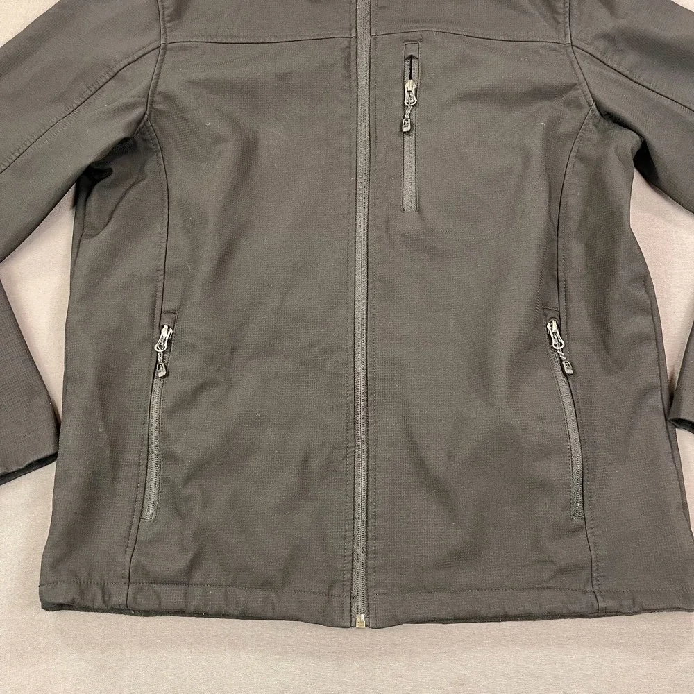 Swiss‎ Tech Waterproof Jacket Mens Medium Black Softshell Mock Neck Full Zipper